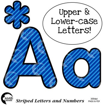 Striped Alphabet Letters & Numbers Bulletin Board, Banner, Scrapbook Letters/numbers  