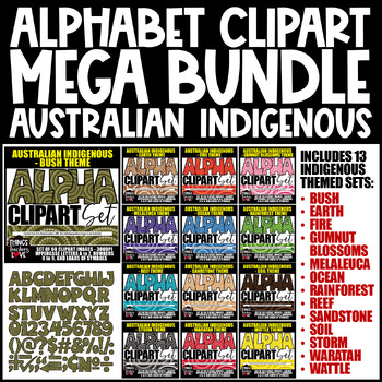 Preview of Alphabet Clipart Mega Bundle - 13 Sets/780 Clipart Images -AUSTRALIAN INDIGENOUS