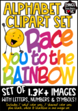 Alphabet Clipart Set, 'RACE YOU TO THE RAINBOW' Theme (1,3