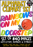 Alphabet Clipart Set, 'RAINBOWS ON MY DOORSTEP' Theme (840