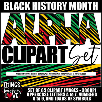 Preview of Alphabet Clipart Set -Letters, Numbers, Symbols- BLACK HISTORY MONTH SET 1 of 20