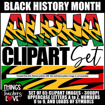 Preview of Alphabet Clipart Set-Letters, Numbers, Symbols- BLACK HISTORY MONTH SET 10 of 20