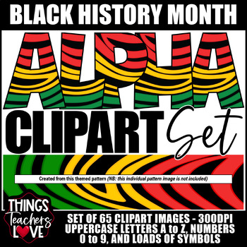 Preview of Alphabet Clipart Set-Letters, Numbers, Symbols- BLACK HISTORY MONTH SET 12 of 20