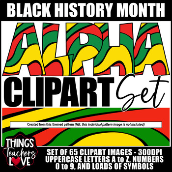 Preview of Alphabet Clipart Set-Letters, Numbers, Symbols- BLACK HISTORY MONTH SET 13 of 20