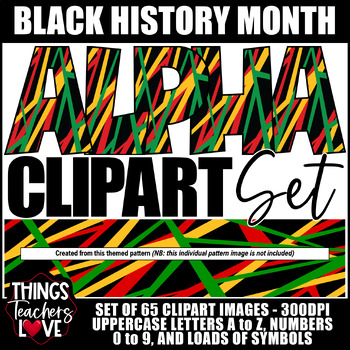 Preview of Alphabet Clipart Set-Letters, Numbers, Symbols- BLACK HISTORY MONTH SET 14 of 20