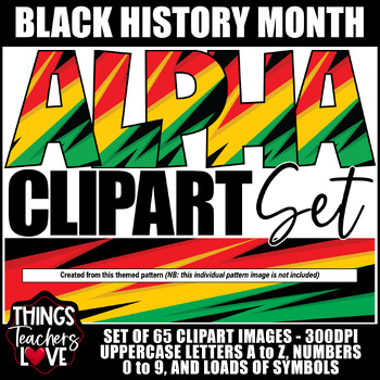 Preview of Alphabet Clipart Set-Letters, Numbers, Symbols- BLACK HISTORY MONTH SET 15 of 20