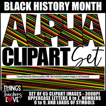 Preview of Alphabet Clipart Set-Letters, Numbers, Symbols- BLACK HISTORY MONTH SET 17 of 20