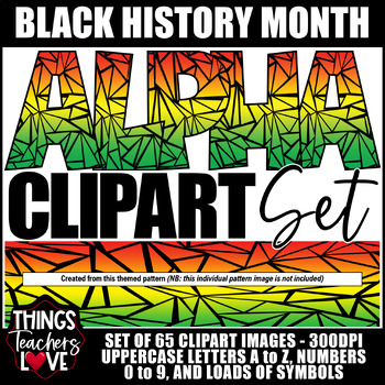 Preview of Alphabet Clipart Set-Letters, Numbers, Symbols- BLACK HISTORY MONTH SET 18 of 20