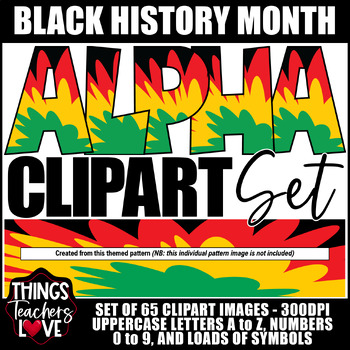 Preview of Alphabet Clipart Set -Letters, Numbers, Symbols- BLACK HISTORY MONTH SET 2 of 20
