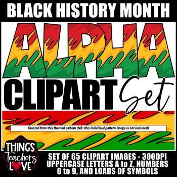 Preview of Alphabet Clipart Set-Letters, Numbers, Symbols- BLACK HISTORY MONTH SET 20 of 20
