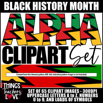Preview of Alphabet Clipart Set -Letters, Numbers, Symbols- BLACK HISTORY MONTH SET 3 of 20