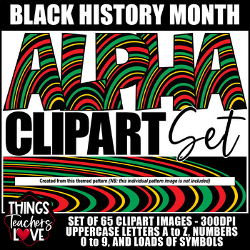 Preview of Alphabet Clipart Set -Letters, Numbers, Symbols- BLACK HISTORY MONTH SET 4 of 20