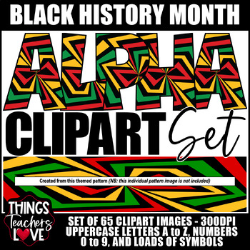 Preview of Alphabet Clipart Set -Letters, Numbers, Symbols- BLACK HISTORY MONTH SET 5 of 20