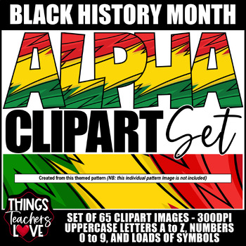 Preview of Alphabet Clipart Set -Letters, Numbers, Symbols- BLACK HISTORY MONTH SET 7 of 20