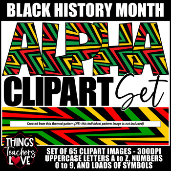 Preview of Alphabet Clipart Set -Letters, Numbers, Symbols- BLACK HISTORY MONTH SET 8 of 20