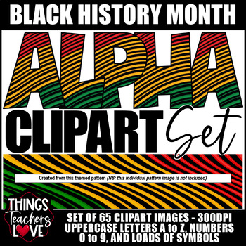 Preview of Alphabet Clipart Set -Letters, Numbers, Symbols- BLACK HISTORY MONTH SET 9 of 20