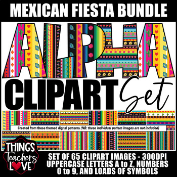 Preview of Alphabet Clipart Set - Letters, Numbers, Symbols - MEXICAN FIESTA