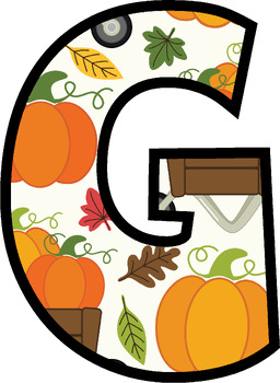 Alphabet Clipart Set with Letters, Numbers and Symbols - THANKSGIVING DECOR