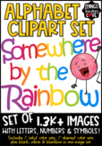 Alphabet Clipart Set, 'SOMEWHERE BY THE RAINBOW' Theme (1,