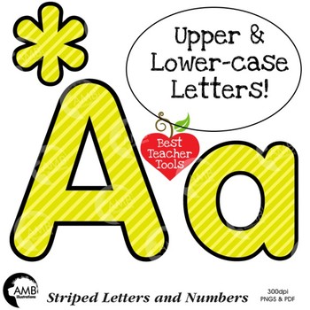 Striped Alphabet Letters & Numbers Bulletin Board, Banner, Scrapbook Letters/numbers  