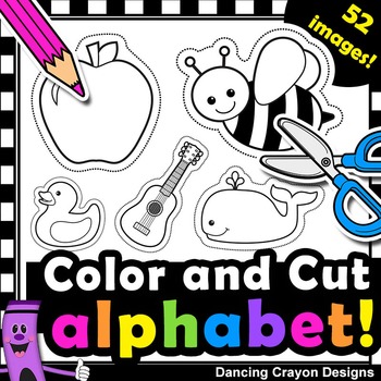 Preview of Alphabet Clipart with Cutting Lines | Tracing Lines | Clip Art for Teachers