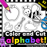 Alphabet Clipart with Cutting Lines | Tracing Lines | Clip