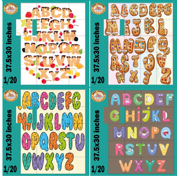 Preview of Alphabet ,Collaborative posters , art coloring poster,activities board,bundle