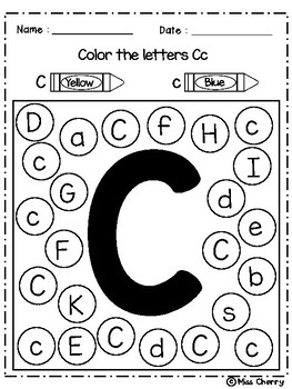 FREE Alphabet Color Fun by Miss Cherry | TPT