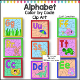 Alphabet Color by Number or Code Clip Art Letters and Pictures