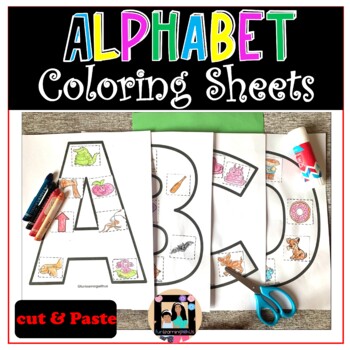 Preview of Alphabet Coloring Activity Beginning A-Z Letter Sound Practice 