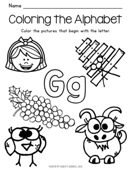 Alphabet Coloring Book by Ashley's Goodies | Teachers Pay Teachers