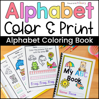 Preview of Alphabet Coloring Book - Beginning Sounds ABC Center - Small Group Activities