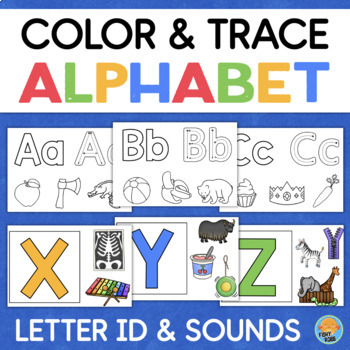 Preview of Letter Recognition & Formation Worksheets Color & Trace Alphabet Book
