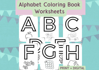 Alphabet Coloring Book, Worksheet, Back to School, ESL, ELA, Activity ...