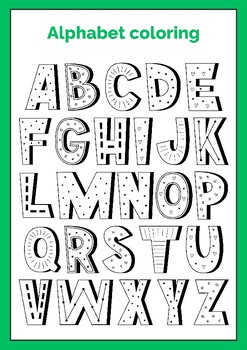 Preview of Alphabet Coloring English Worksheet