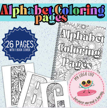 Preview of Alphabet Coloring-Mandela Style |Color| ABC's |Worksheets| Activity|Quiet Time