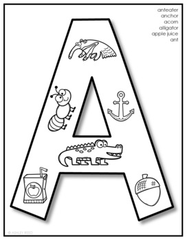 Alphabet Coloring Pages by Just Reed | Teachers Pay Teachers