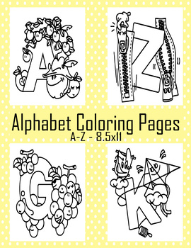 Alphabet Coloring Pages by Sunny Mountain | TPT
