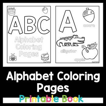 Alphabet Coloring Pages Book No Prep Printables by Always Preschool
