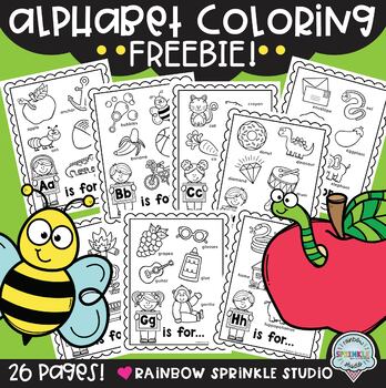 Preview of Alphabet Coloring Pages FLASH FREEBIE! {26 pages!}