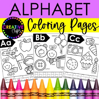 Preview of Alphabet Coloring Pages, Handwriting Practice {Alphabet Coloring Book}