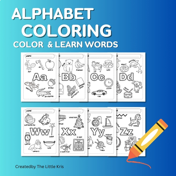 Preview of Alphabet Coloring Page I Pre School& kindergarten| Activity worksheets (No Prep)
