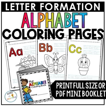 Download Alphabet Coloring Book Letter Tracing Handwriting Practice Tpt