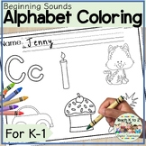 Alphabet Coloring Pages for Beginning Sounds Identificatio