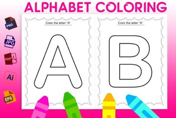 Preview of Alphabet Coloring Pages for Kids