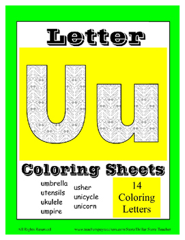 U Is For Utensil Coloring Page  Free U Is For Utensil Coloring Page