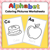 Alphabet Coloring Pictures No Prep A-Z worksheets for Pres