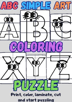 Preview of Alphabet Coloring Puzzle Set Worksheet