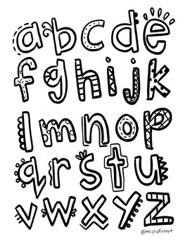 Alphabet Coloring Sheet by McCraftyArt | TPT