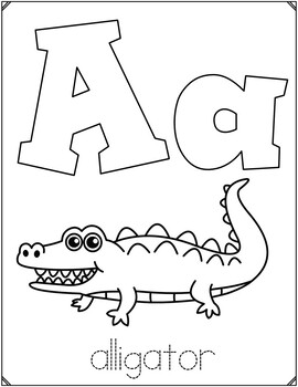 Alphabet Coloring Sheets: ABC Posters by Bilingual Teacher World